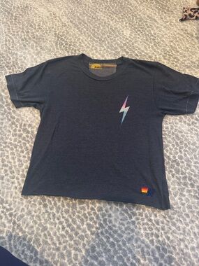 Aviator nation dark grey  Lightening Bolt T-Shirt